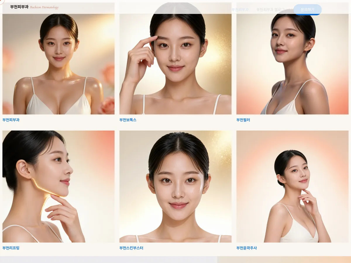 피부과 홈페이지 제작 예시 — PC 화면
